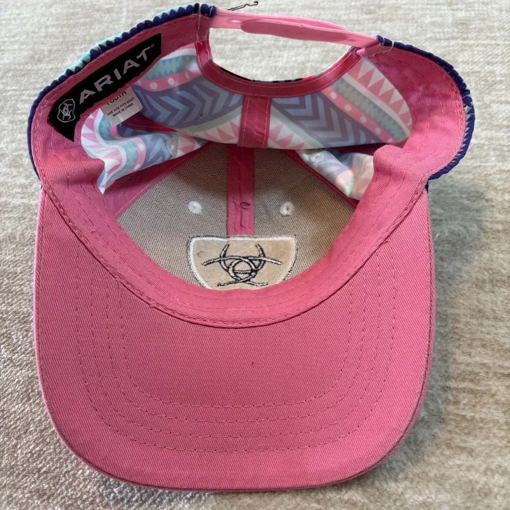 Ariat Youth Pink Aztec Print Baseball‎ Cap Girl's One Size